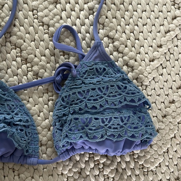 Periwinkle Crochet Lace Triangle Bikini Top | Triangle Bikini Top | Lace - Picture 2 of 5